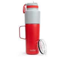 Asobu Twin Pack Bottle with Mug red 0.9 L + 0.6 L / termofľaša + hrnček / nerezová oceľ