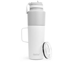 Asobu Twin Pack Bottle with Mug white 0.9 L + 0.6 L / termofľaša + hrnček / nerezová oceľ