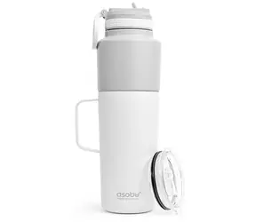 Asobu Twin Pack Bottle with Mug white 0.9 L + 0.6 L