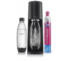 SodaStream Terra (Value Pack) čierna / výrobník sódy / bez BPA / 2x fľaša 1 L / 1x CO2 plyn