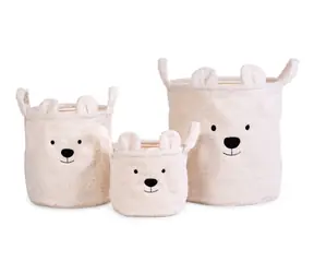 Childhome Koše na hračky Teddy Off White 3 ks