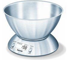 BEURER KS 54 strieborná / kuchynská váha / max. 5ks / rozlíšenie 1 g / LCD displej / integrovaný teplomer 