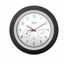 Mebus 19449 - Rádiom riadené nástenné hodiny s teplomerom a vlhkomerom / 30 x 30 x 4 cm / 1x AA