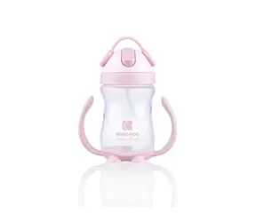 KikkaBoo Hrnček so silikónovou slamkou 300ml 12m+ Pink