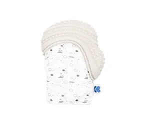 KikkaBoo Silikónová rukavička Savanna Grey / od narodenia