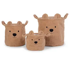 Childhome Koše na hračky Teddy Beige 3 ks