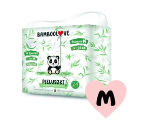 Bamboolove Plienky jednorazové bambus veľ. M 6-11 kg 24 ks