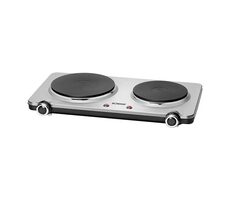 Bomann DKP 5033 E CB čierno strieborná / Elektrický dvojplatničkový varič / 2500 W / 185 mm 1500 W + 155 mm 1000 W