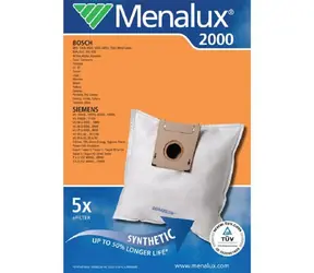 Menalux 2000 Sášky do vysávača / pre vysávače BOSCH &amp; Siemens / 5ks + filter