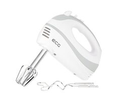 ECG RS 200 biela / ručný šľahač / 200W / 5 rýchlostí / turbo / šľahanie / hnetanie / metly + háky 