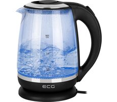 ECG RK 2080 Glass čierna / rýchlovarná kanvica / 2200W / 2 L / sklo a nerez 