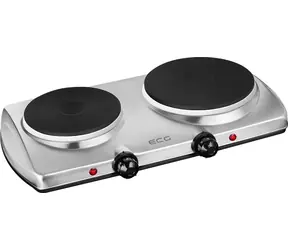 ECG EV 2512 Stainless sivá / dvojplatničkový elektrický varič / 2500 W / 185 mm 1500 W + 155 mm 1000 W 