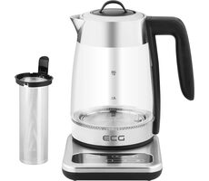 ECG RK 1891 INFUSO strieborná / rýchlovarná kanvica / 2200W / 1.8 L / sklo a nerez / sitko na čaj 