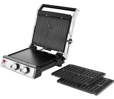 ECG KG 2033 Duo Grill &amp; Waffle / elektrický gril / 2000 W / 290 x 230 mm / 2 termostaty / 3 platničky 