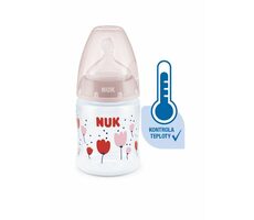 NUK FC PLUS fľaša s kontrolou teploty s kvetinami 150ml červená 