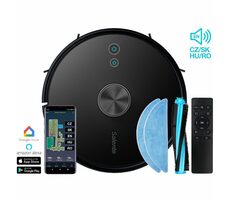 Salente L6 čierna / robotický vysávač / suché + mokré vysávanie / laserový radar / HEPA / dobíjacia základňa 