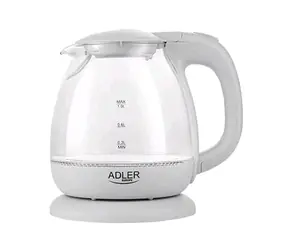 Adler AD 1283G sivá / Rýchlovarná kanvica / 1100W / 1 L / sklo