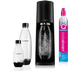 SodaStream Terra Mega čierna / výrobník sódy / 2x fľaša 1 L / 1x fľaša 0.5 L / 1x CO2 plyn 