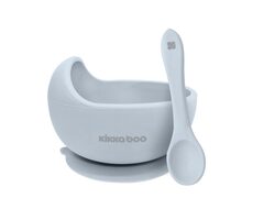 KikkaBoo Miska silikónová s prísavkou a lyžičkou Blue