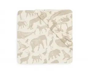 Jollein Prestieradlo napínacie 120x60 cm Animals Nougat