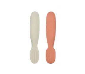 Beaba Prvé trénovacie lyžičky silikónové Terracotta/Velvet Grey