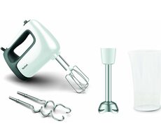 TEFAL HT462138 biela / Ručný mixér / 500 W / 5 rýchlostí / šľahacie metly / hnetacie háky