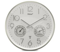 Mebus 12989 - Rádiom riadené nástenné hodiny s teplomerom a vlhkomerom / 30 cm / 1x AA