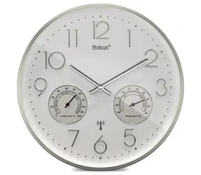 Mebus 12989 - Rádiom riadené nástenné hodiny s teplomerom a vlhkomerom / 30 cm / 1x AA