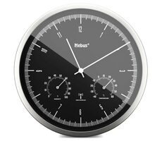 Mebus 19777 - Rádiom riadené nástenné hodiny s teplomerom a vlhkomerom / 25 cm / 1x AA  