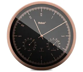 Mebus 19778 - Rádiom riadené nástenné hodiny s teplomerom a vlhkomerom / 25 cm / 1x AA