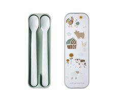 Little Dutch Lyžičky 2 ks s puzdrom Farma / Vhodné pre deti od 4 mesiacov