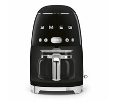 SMEG 50's Retro Style čierna / Kávovar na prekvapkávanú kávu / 1050 W / 1.4 l / až 4 šálky