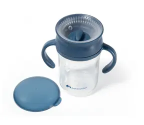 BEBECONFORT Hrnček trénovací 360° 280ml 6m+ Blue / od 6 mesiacov