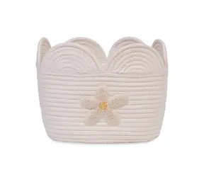 Childhome Kôš na hračky Kvetina Off White 30x20x15 cm