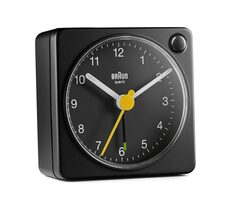 Braun BC02X čierna / Klasický budík / 1x AA batéria