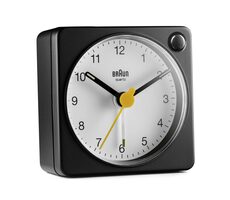 Braun BC02 čierna & biela / Klasický budík / 1x AA batéria