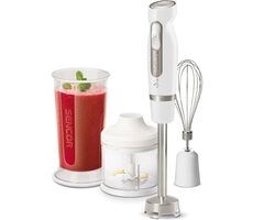 Sencor SHB 4460WH-EUE3 bielo-šedá / Tyčový mixér / 1000 W / nádoba 700 ml / sekáčik 500ml / šľahacia metla