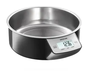 Sencor SKS 4030BK čierna / digitálna kuchynská váha / nerez miska 1L / max. 5 kg / funkcia TARE / dotyk. tlačidlá