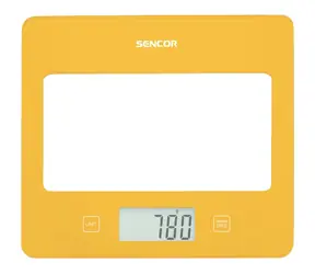 Sencor SKS 5036YL žltá / digitálna kuchynská váha / max. 5 kg / funkcia TARE / dotyk. tlačidlá