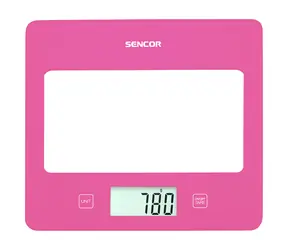 Sencor SKS 5038RS ružová / digitálna kuchynská váha / max. 5 kg / funkcia TARE / dotyk. tlačidlá