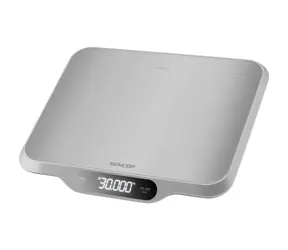 Sencor SKS 7300 strieborná / digitálna kuchynská váha / max. 30 kg / funkcia TARE / nerez povrch