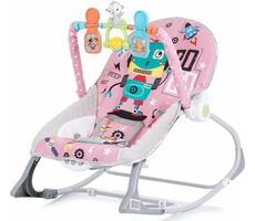 CHIPOLINO Dojčenské lehátko vibrujúce 2v1 Baby Spa Pink