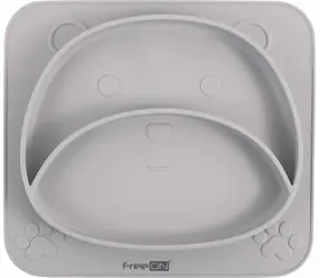 FreeON Silikónový tanierik Macko šedý 