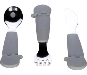 FreeON Sada príborov z nerezovej ocele šedá / od 6 mesiacov