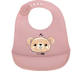 FreeON Silikónový podbradník Psík hnedý / od 6 mesiacov