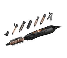 Sencor SHS 8550BK čierna / Teplovzdušná kulma / 1000W / 2 stupne teploty / 7 výmenných nástavcov