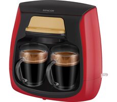 Sencor SCE 2101RD červená / Kávovar na prekvapkávanú kávu / 500 W / 2 šálky