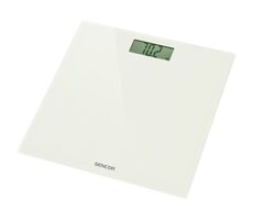 Sencor SBS 2301WH biela / Osobná váha / Tvrdené sklo / LCD / 150 kg / kg/lb / 1x CR2032