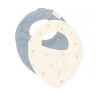 Little Dutch Podbradník bandana Forest Treasures & Denim Blue 2 ks