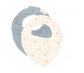 Little Dutch Podbradník bandana Forest Treasures & Denim Blue 2 ks